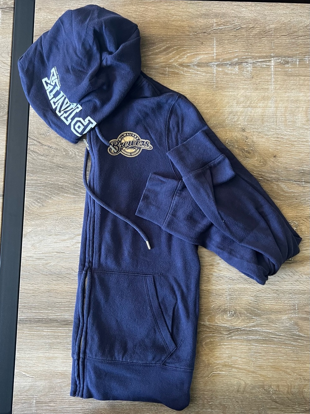PINK Victoria's Secret Navy Milwaukee Brewers Full‑Zip Hoodie